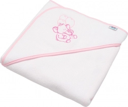 Serviette éponge pour enfants avec capuche et broderie New Baby 80 × 80 cm – éléphant blanc