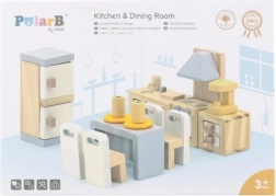 Ensemble de meubles en bois pour maison de poupée cuisine et salle à manger