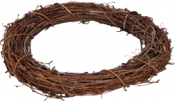Couronne décorative en rotin 25 cm