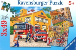 Puzzle Ravensburger pompiers 3x49 pièces