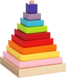 Pyramide colorée - puzzle en bois pour enfants