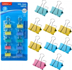 Set de trombones de bureau colorés 19 mm, 10 pcs