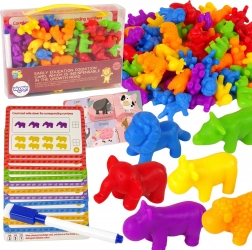 Ensemble éducatif Montessori Calcul Animaux Colorés 83 pcs