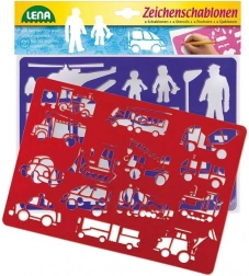 Pochoirs à dessin sur le thème des moyens de transport et des personnes