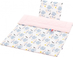 Ensemble réversible en velours pour poussette New Baby paons rose