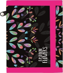 Portefeuille textile OXY Fashion à fleurs avec fermeture velcro