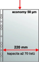 Pochette perforée élargie A4 avec bande Euro, polypropylène grainé