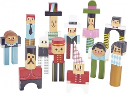 Vilac blocs en bois personnages, 50 pièces