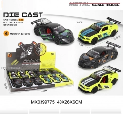 Voiture de course en métal 1:36 avec portes ouvrantes et moteur à rétrofriction