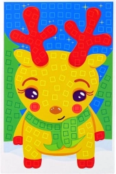 Mosaïque colorée DIY joyeux rennes de fête