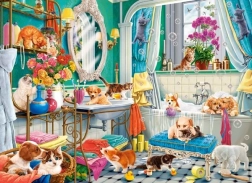 Puzzle Bain fou des animaux de compagnie 100 pièces CASTORLAND