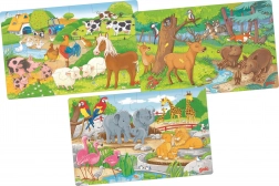 Puzzles en bois animaux 3×24 pièces GOKI