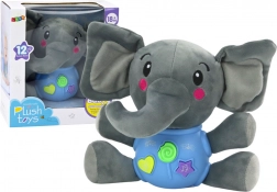 Éléphant en peluche interactif bleu 19 cm