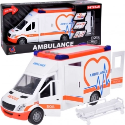 Ambulance interactive avec portes ouvrantes et effets lumineux et sonores