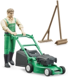 Bruder set de jeu jardinier avec tondeuse à gazon et outils