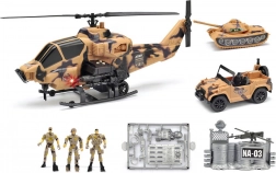 Ensemble militaire avec hélicoptère avec lumière et son