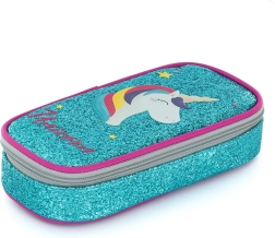 trousse scolaire étui confort licorne avec paillettes