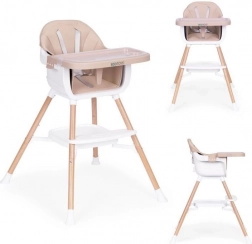 Chaise haute enfant 2 en 1, beige, ECOTOYS