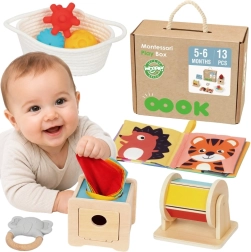 Woopie Green boîte sensorielle Montessori 6-en-1 pour enfants de 5 à 6 mois - 13 pièces