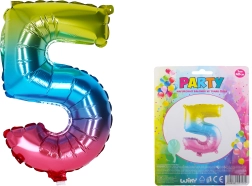 Ballon Gonflable en Forme de Chiffre 5 Arc-en-Ciel