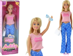 Poupée Anlily aux longs cheveux blonds avec accessoires – Rose