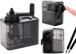 Taille-crayon à manivelle avec réservoir – noir