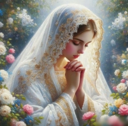 Peinture au diamant Vierge Marie en prière 30x40 cm