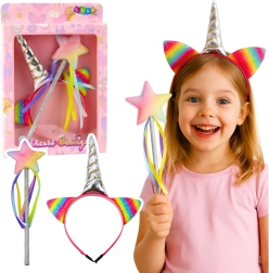 Set d’accessoires licorne pour enfants – serre-tête avec corne et baguette magique