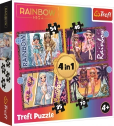 Puzzle 4v1 Poupées Modernes Rainbow High