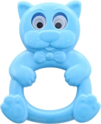 hochet chaton avec yeux mobiles 11 cm