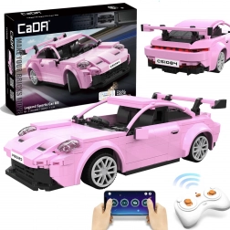 Kit de construction CaDA voiture de sport de course RC rose 280 pièces Dual Mode