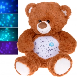 Ourson en peluche avec projecteur d’étoiles et berceuses, veilleuse pour l’endormissement