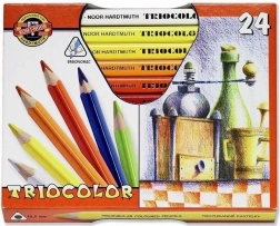 Crayons triangulaires épais KOH‑I‑NOOR Triocolor 24 pcs