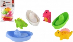 Set de bain : petits bateaux et dinosaures gicleurs (3+3 pcs)