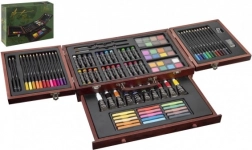 Set créatif d’arts plastiques dans une mallette en bois, 103 pièces