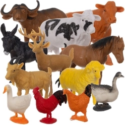 Ensemble de figurines d’animaux de ferme KRUZZEL – 12 pièces