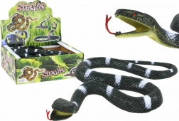 Serpent en caoutchouc artificiel noir à rayures blanches