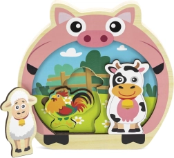 Puzzle à encastrer en bois ferme pour les tout-petits