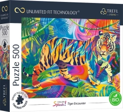 Puzzle TREFL UFT Color Splash : rencontre avec un tigre 500 pièces