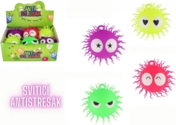 Balle anti-stress en silicone poilue avec lumière