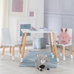 Table enfant Roba avec 2 chaises blanc/naturel