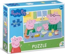 puzzle Peppa Pig – cuisine en famille, 60 pièces
