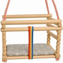 Balançoire pour enfant en hêtre BABY MIX naturelle avec coussin