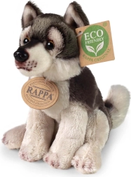 Loup en peluche assis 15 cm éco-responsable