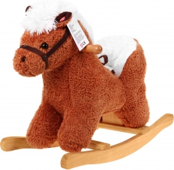 Cheval à bascule en peluche avec dossier et sons interactifs