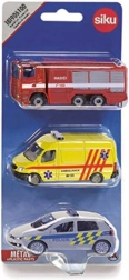 Ensemble de véhicules de secours Siku – design tchèque (pompiers, ambulance, police)
