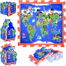 Puzzle en mousse Enfants du monde – tapis de jeu éducatif 93 × 93 cm
