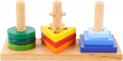 Puzzle éducatif en bois avec formes Bigjigs Toys – empile et tourne