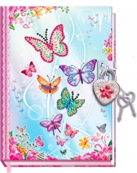 Journal avec papillons et cadenas