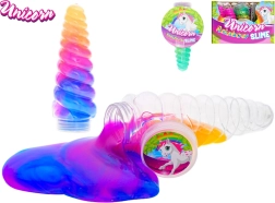 Corne de licorne avec slime arc-en-ciel 13,5 cm